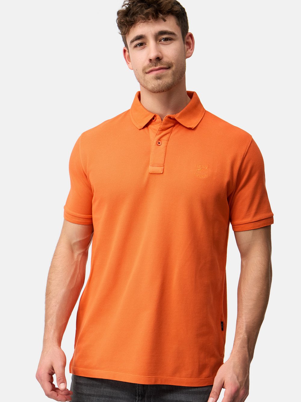 Indicode Poloshirt Herren Baumwolle orange, S