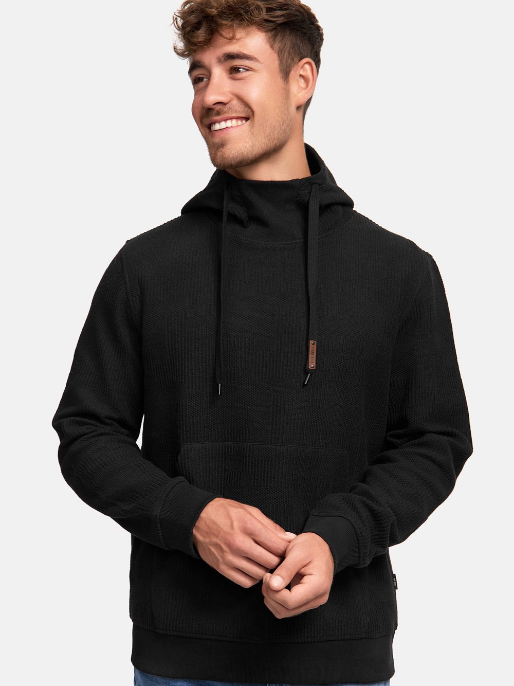 Indicode Kapuzenpullover Herren Baumwolle schwarz, XL