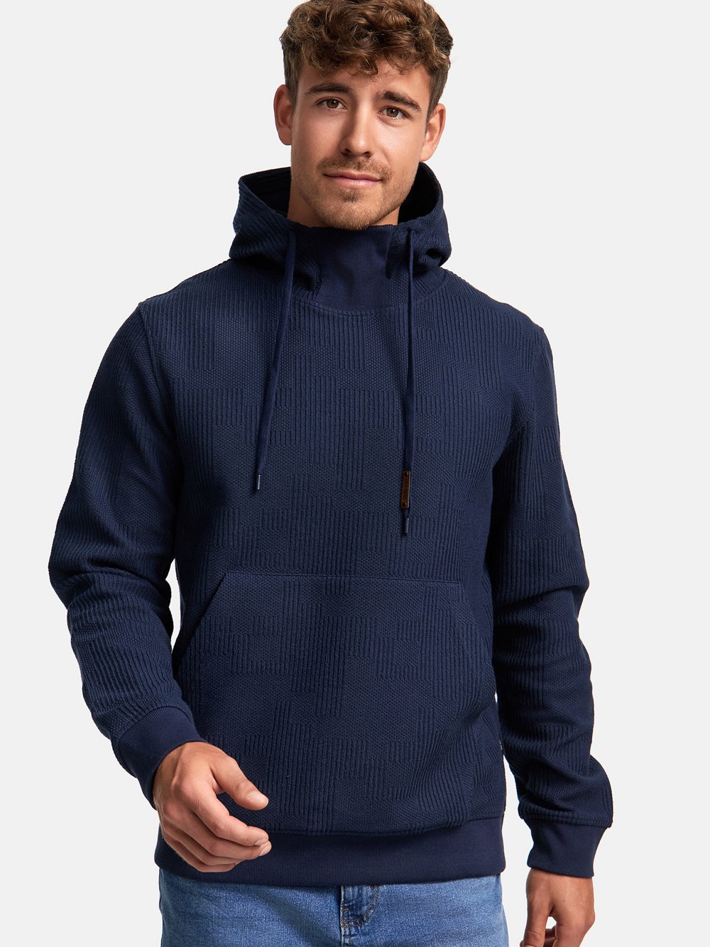 Indicode Kapuzenpullover Herren Baumwolle blau, L