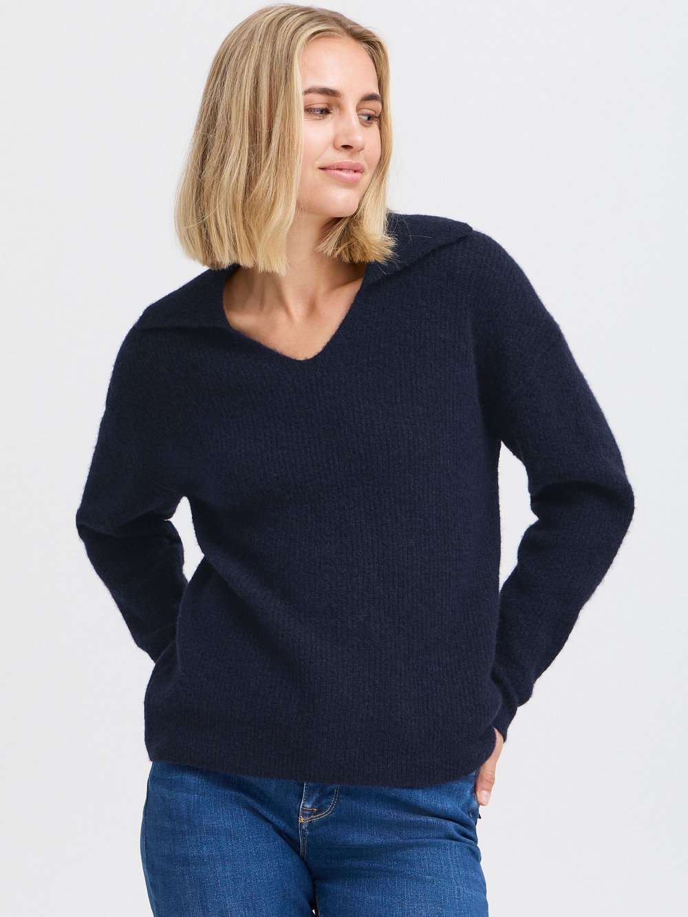 PULZ Jeans Strickpullover Damen blau, XS