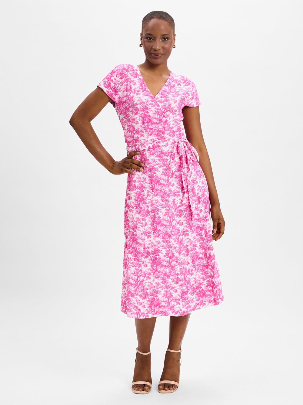 Marie Lund Freizeitkleid Damen Baumwolle pink gemustert, 42