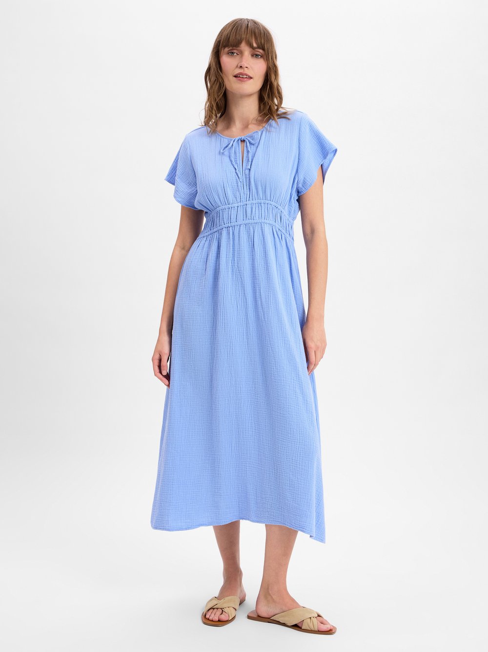 Marie Lund Freizeitkleid Damen Baumwolle blau gemustert, 38