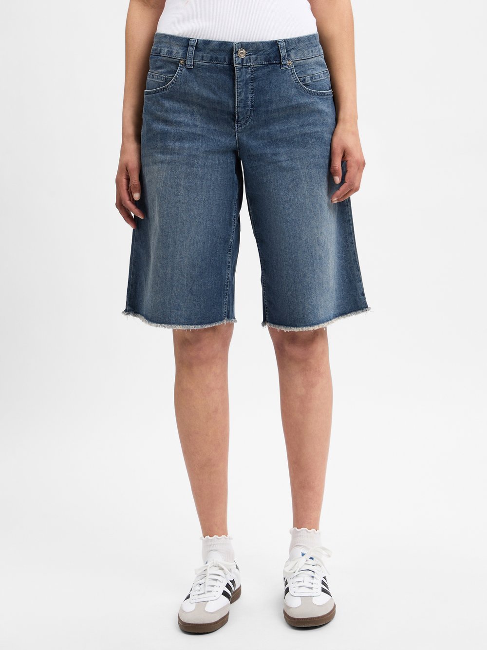 MAC Jeans-Bermuda Damen Baumwolle blau, 42