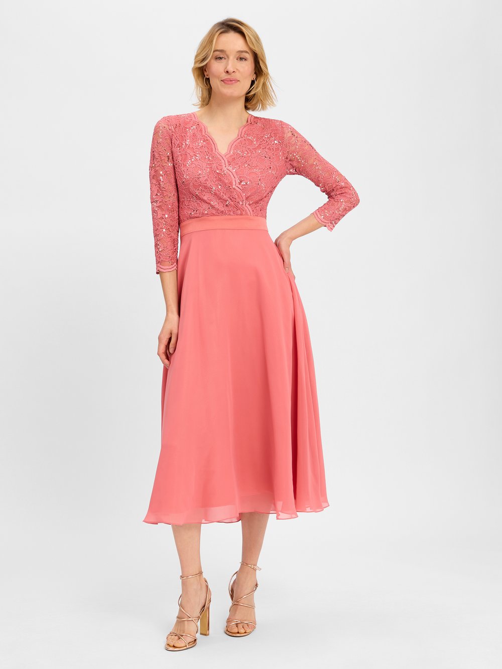 Swing Abendkleid Damen rosa, 36