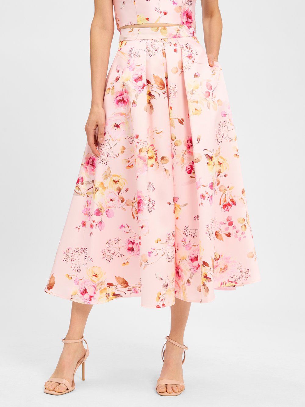 Swing A-Linien-Rock Damen rosa gemustert, 36