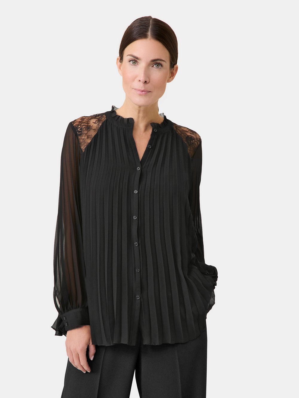 Gerry Weber Plisseebluse Damen schwarz, 48