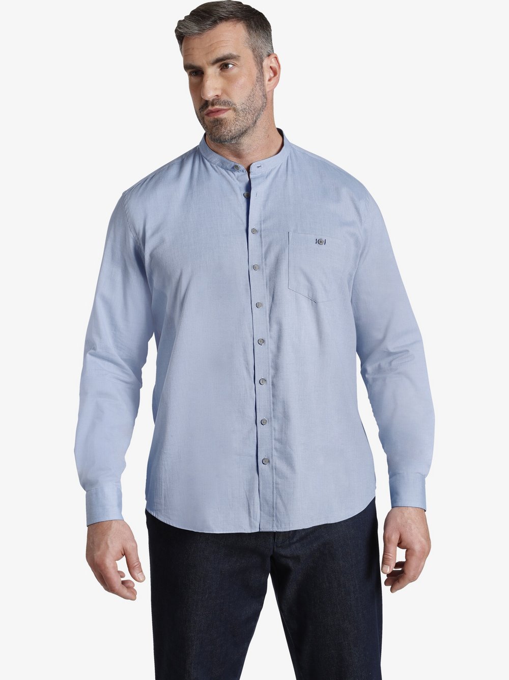 Charles Colby Hemd Herren Regular Fit Baumwolle blau, 5XL