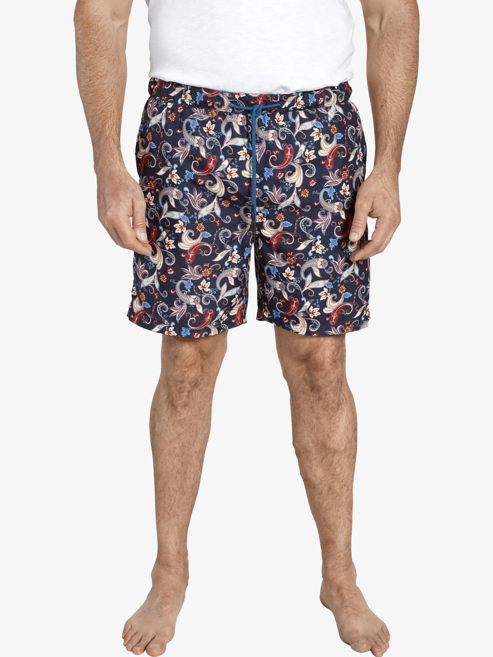 Charles Colby Badeshorts Herren blau bedruckt, L