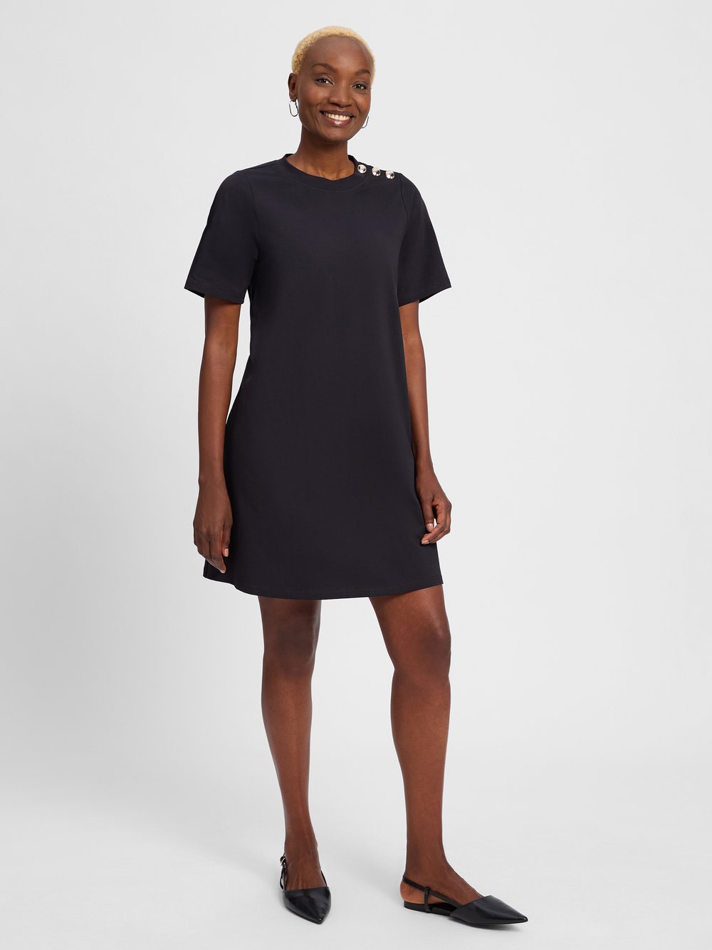 Marie Lund Kleid Damen Baumwolle schwarz, 40