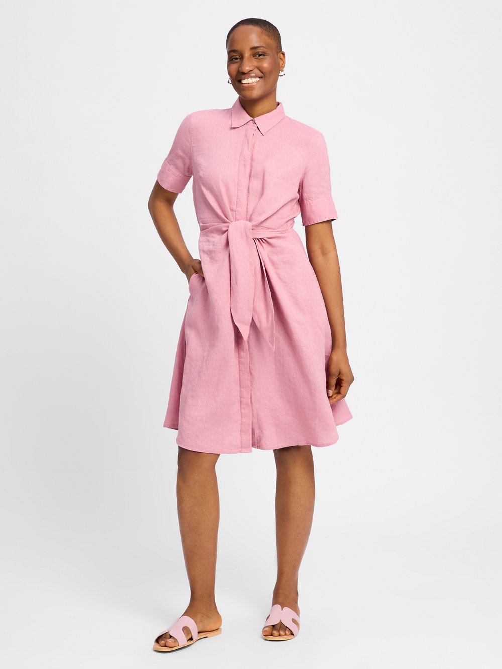 Lauren Ralph Lauren Freizeitkleid Damen Leinen rosa, 36