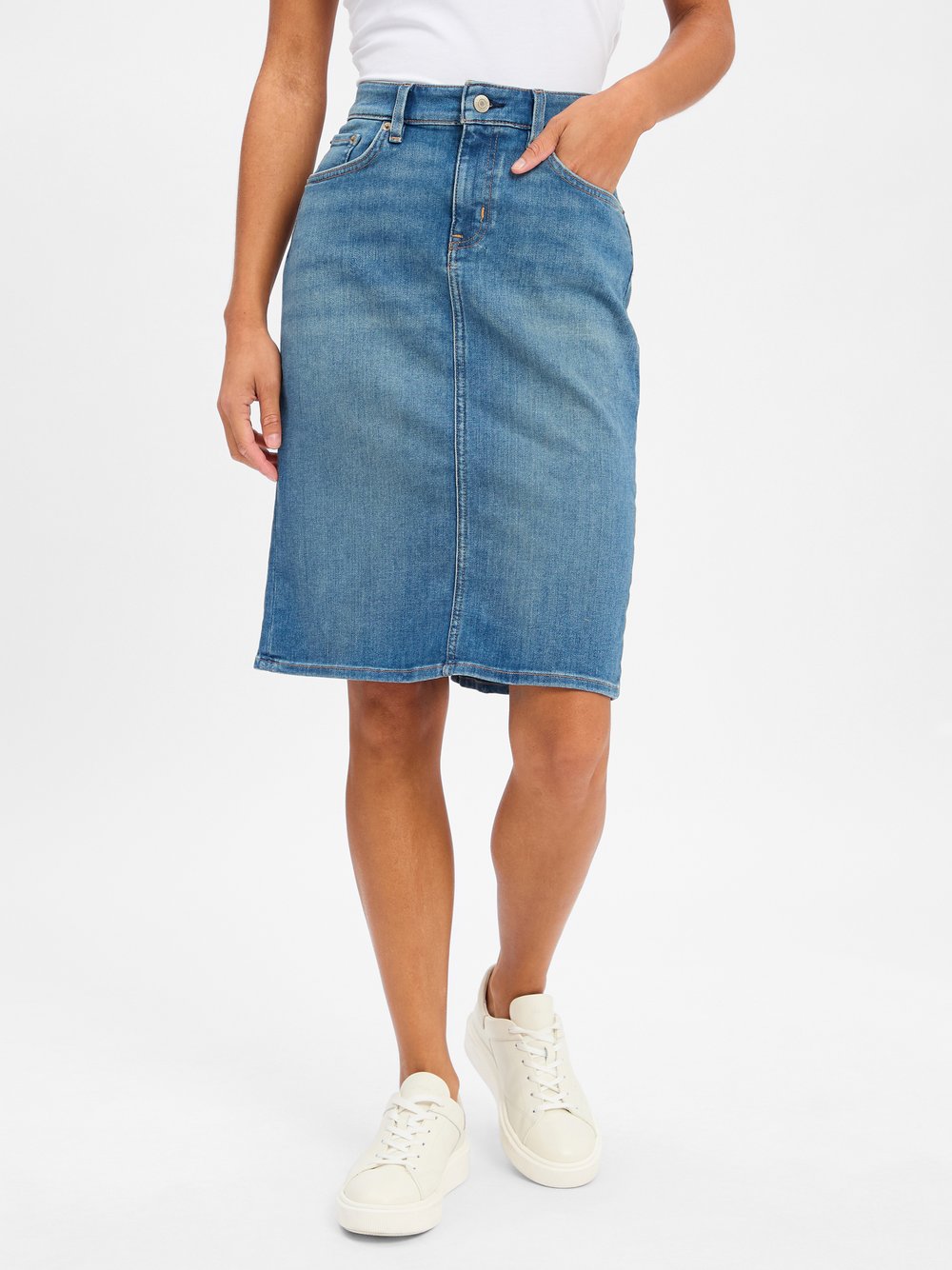 Lauren Ralph Lauren Jeansrock Damen Baumwolle blau, 34