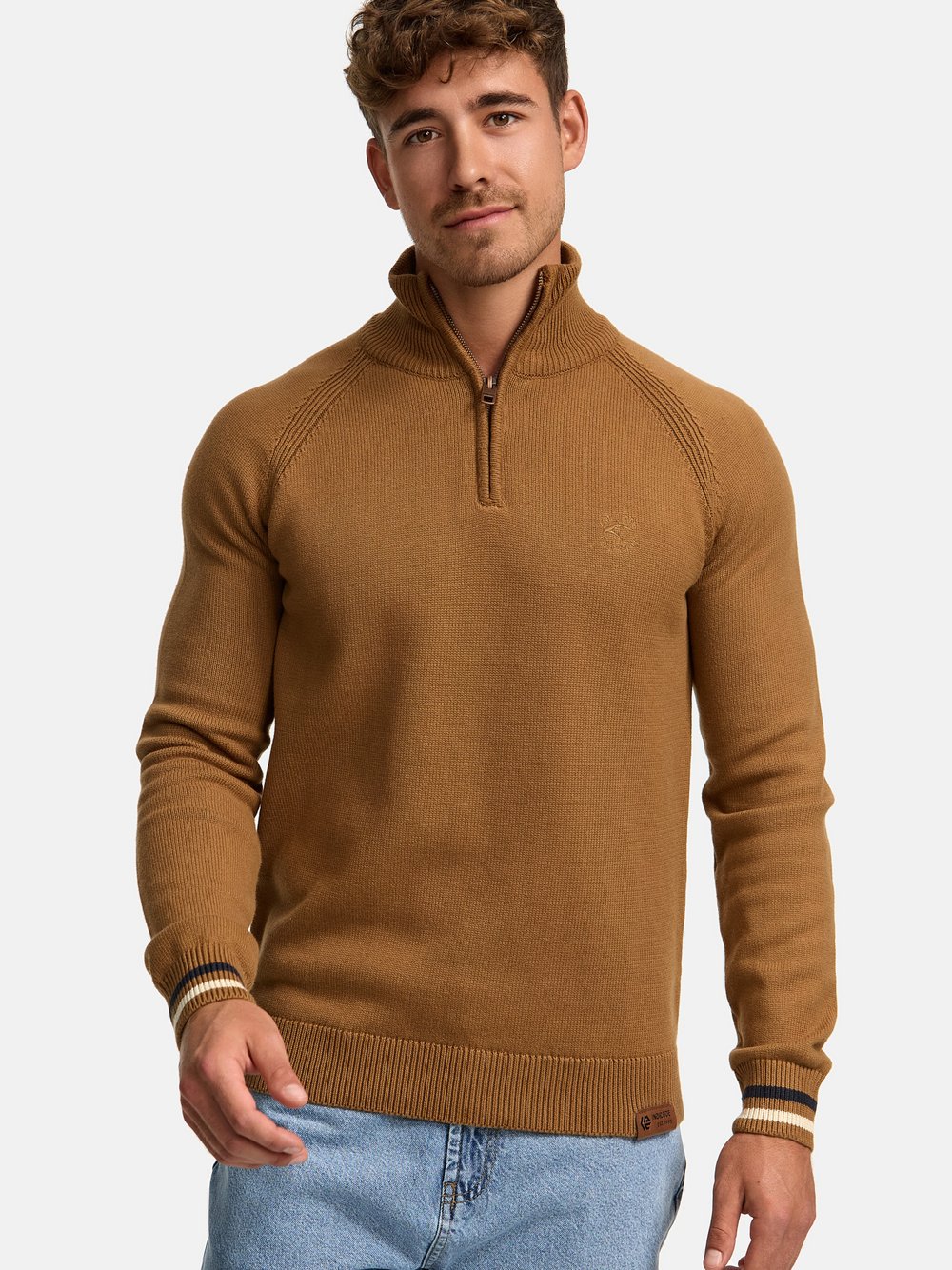 Indicode Strickpullover Herren Baumwolle braun, L