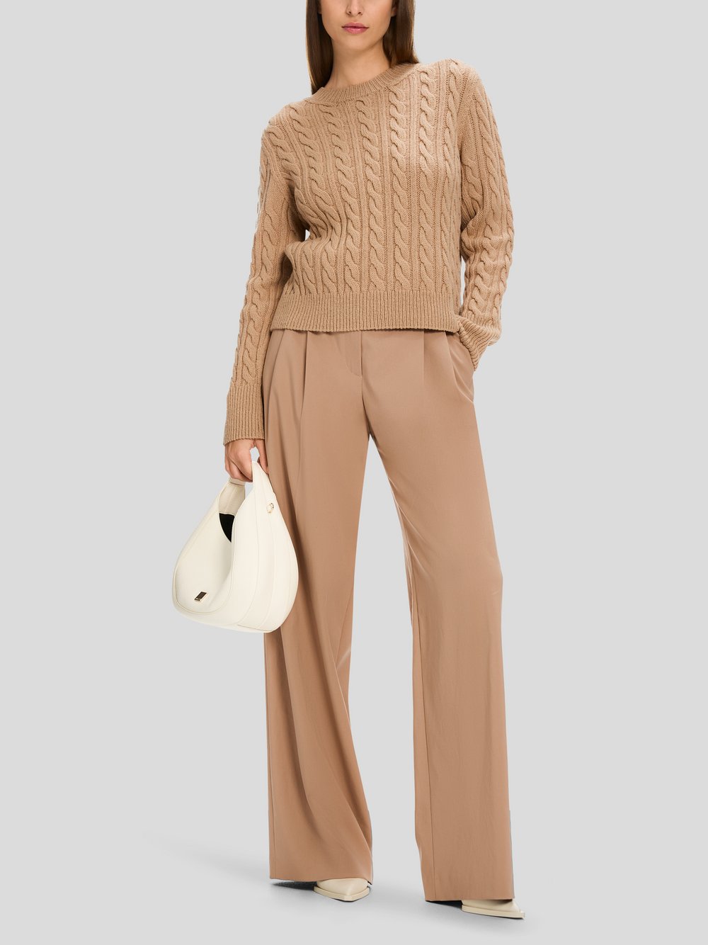 Thumbnail - Marc Cain Pullover Damen Schurwolle braun gemustert, 44