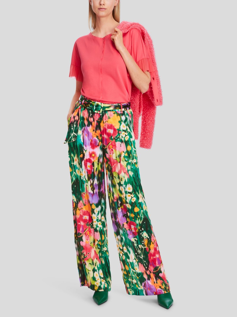 Marc Cain Hose Damen grün gemustert, 40
