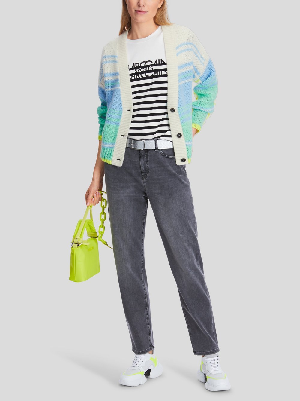 Marc Cain Cardigan Damen Wolle blau bedruckt, 42