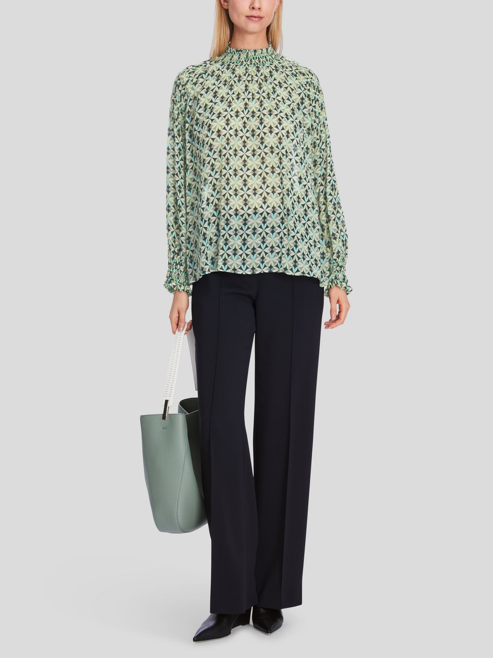 Marc Cain Bluse Damen Viskose grün gemustert, 38