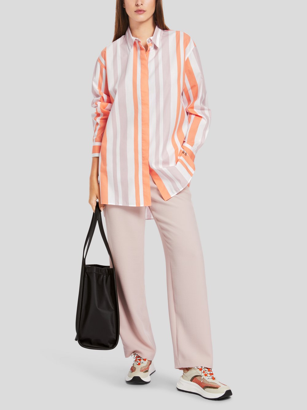 Marc Cain Bluse Damen Baumwolle rosa gestreift, 34