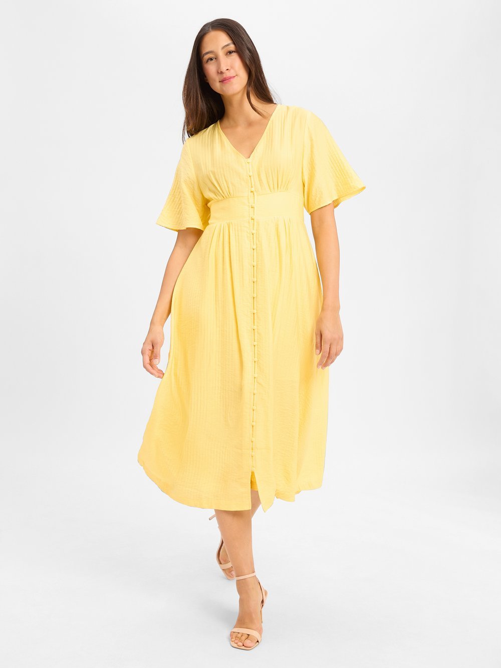 Msch Copenhagen Sommerkleid MSCHJasmille Vlora Damen Viskose gelb, M