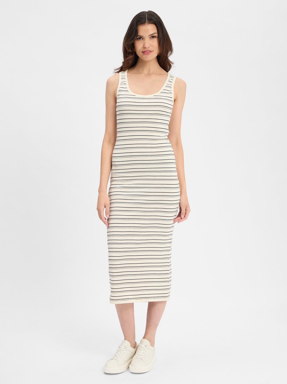 Msch Copenhagen Jerseykleid Damen Baumwolle mehrfarbig gestreift, M/L