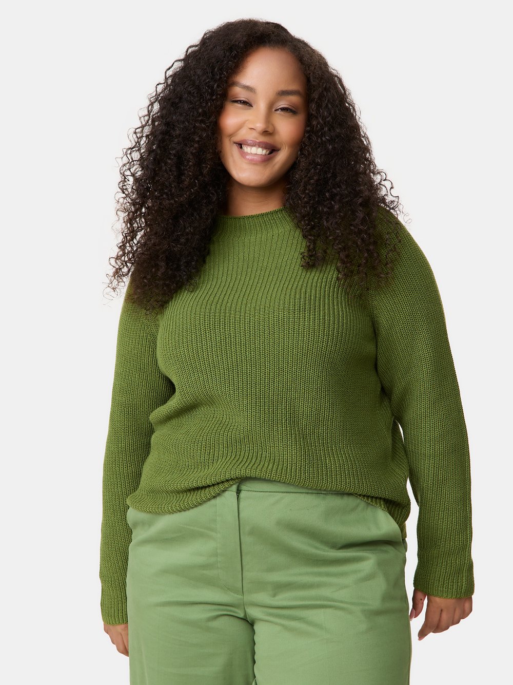 Samoon Pullover Damen Baumwolle grün, 46