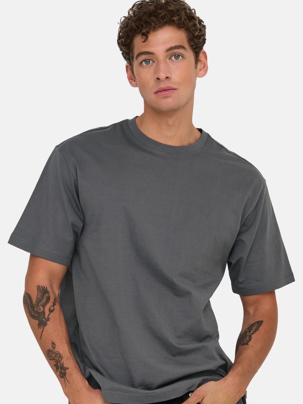 Only & Sons Herren T-Shirts Grau Gr. Übergröße XXL - Bild 5