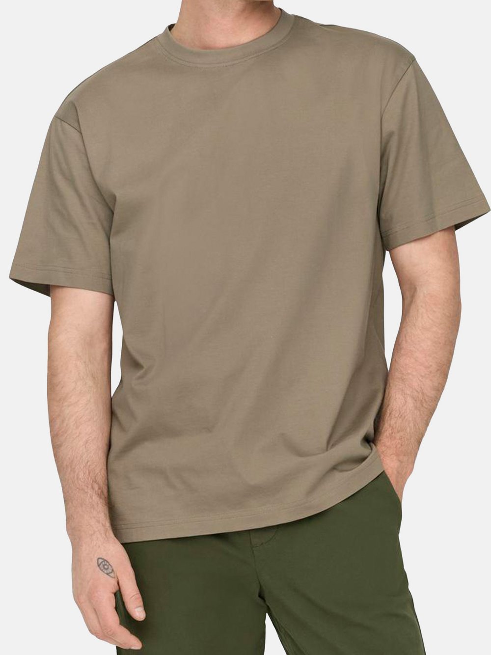 Only&Sons T-Shirt Herren Baumwolle beige, L