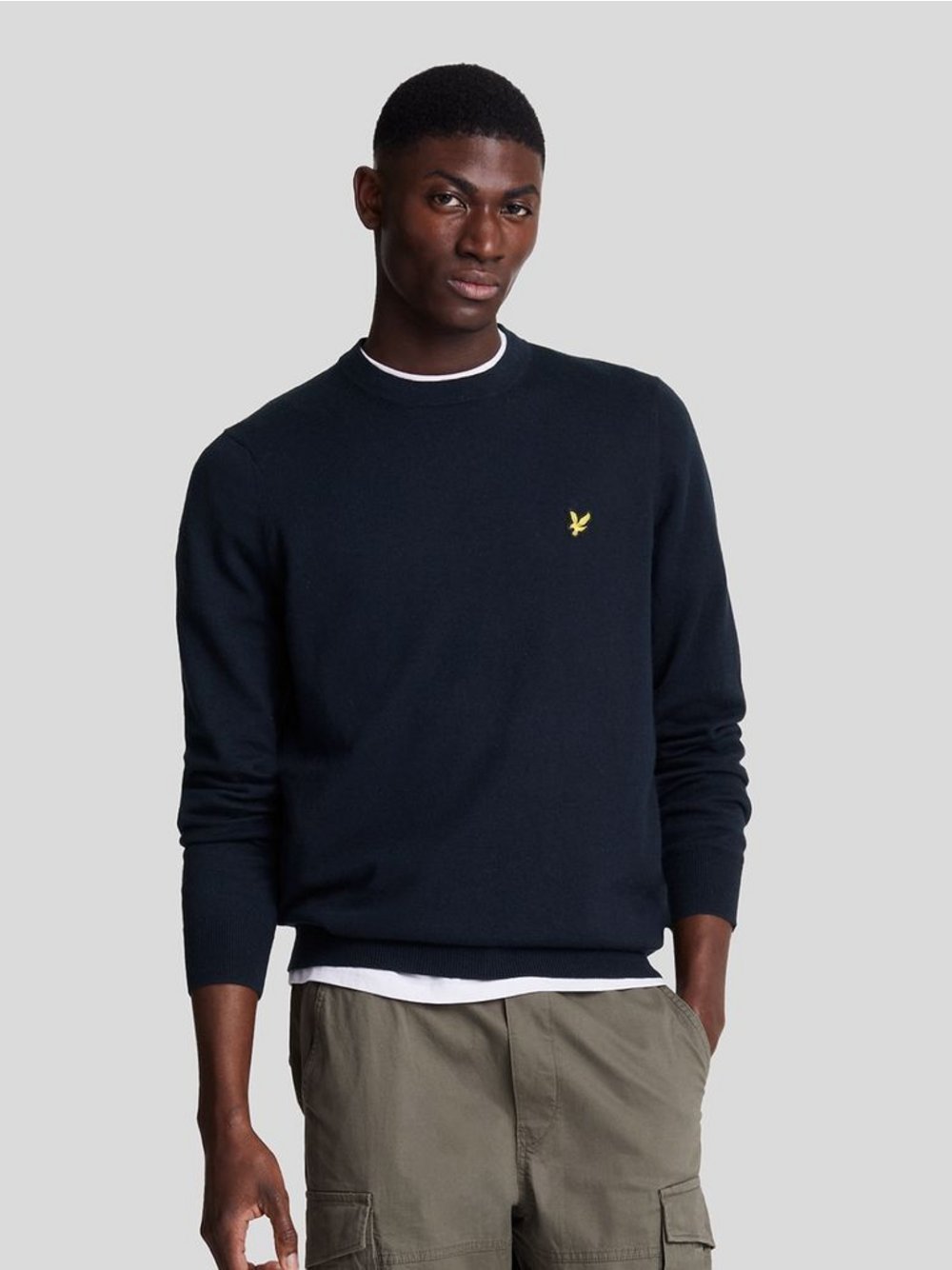 Lyle & Scott Strickpullover Herren Baumwolle blau, L