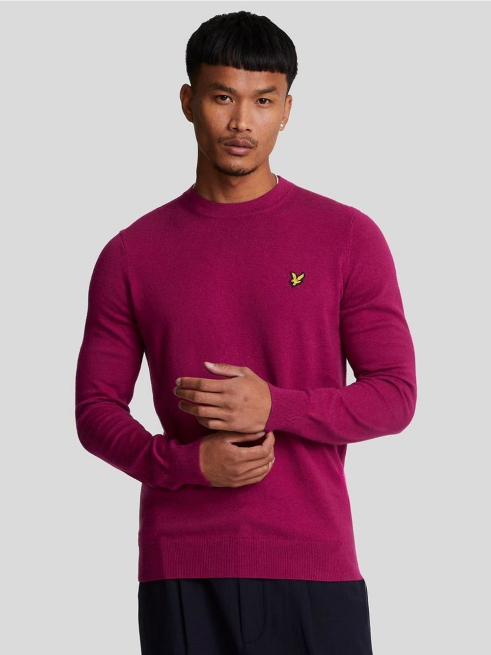 Lyle & Scott Strickpullover Herren Baumwolle rot, XXL