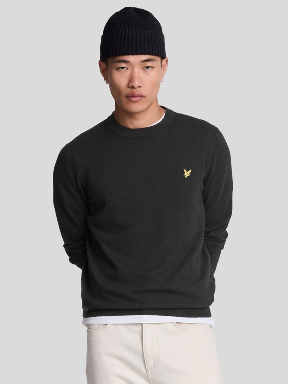 Lyle & Scott Strickpullover Herren Baumwolle schwarz, XXL