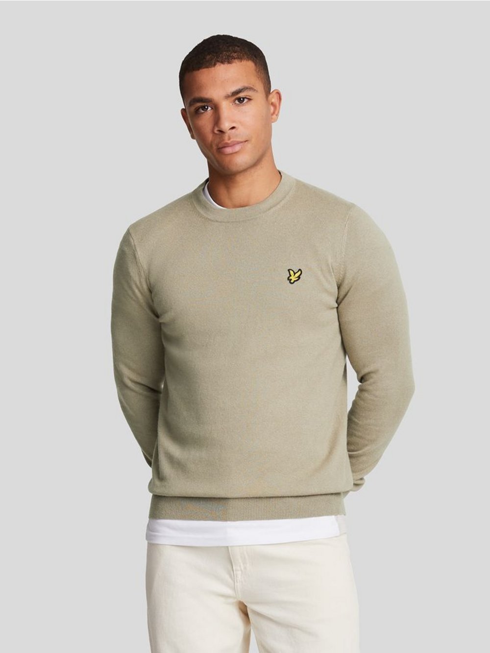 Lyle & Scott Strickpullover Herren Baumwolle beige, XL