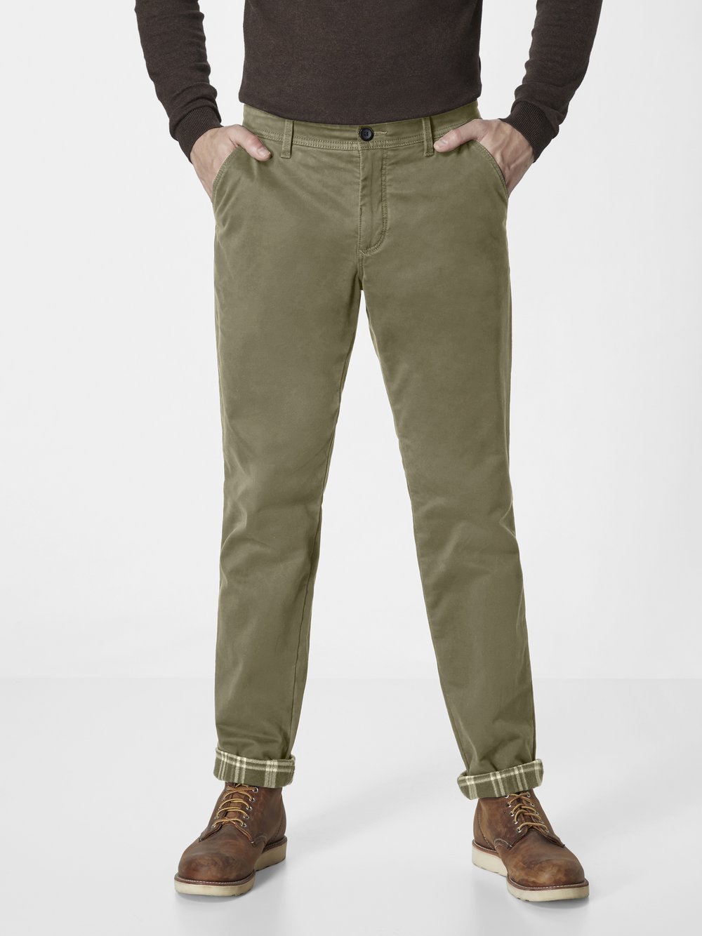 Redpoint Chino Herren Baumwolle grün, 40-34