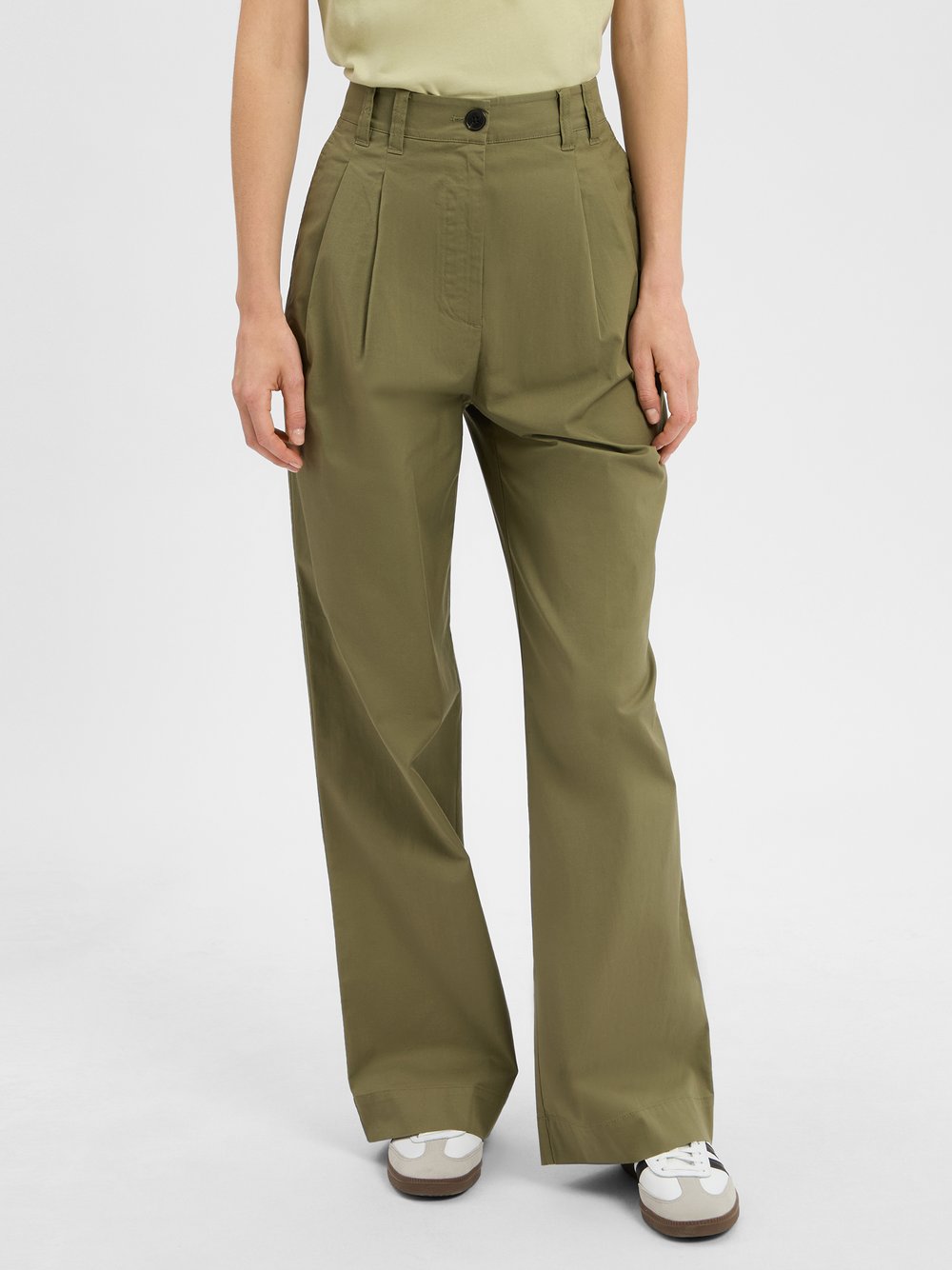Marc O'Polo Bundfaltenhose Damen Baumwolle grün, 44