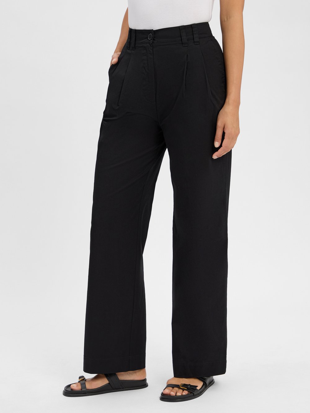 Thumbnail - Marc O'Polo Bundfaltenhose Damen Baumwolle schwarz, 40