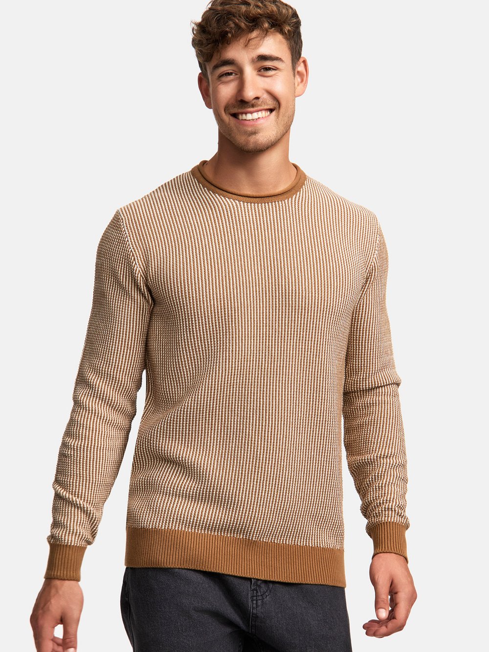 Indicode Strickpullover Herren Baumwolle braun, S