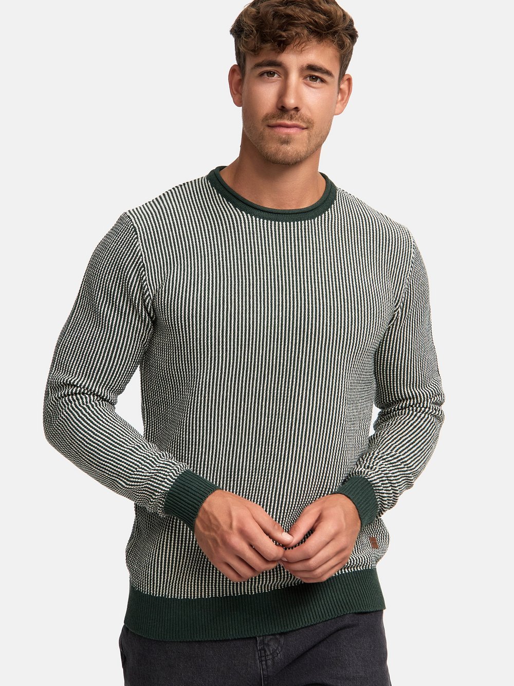 Indicode Strickpullover Herren Baumwolle grün, L