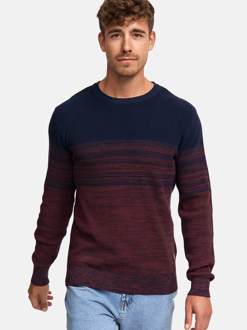 Indicode Strickpullover Herren Baumwolle rot, M