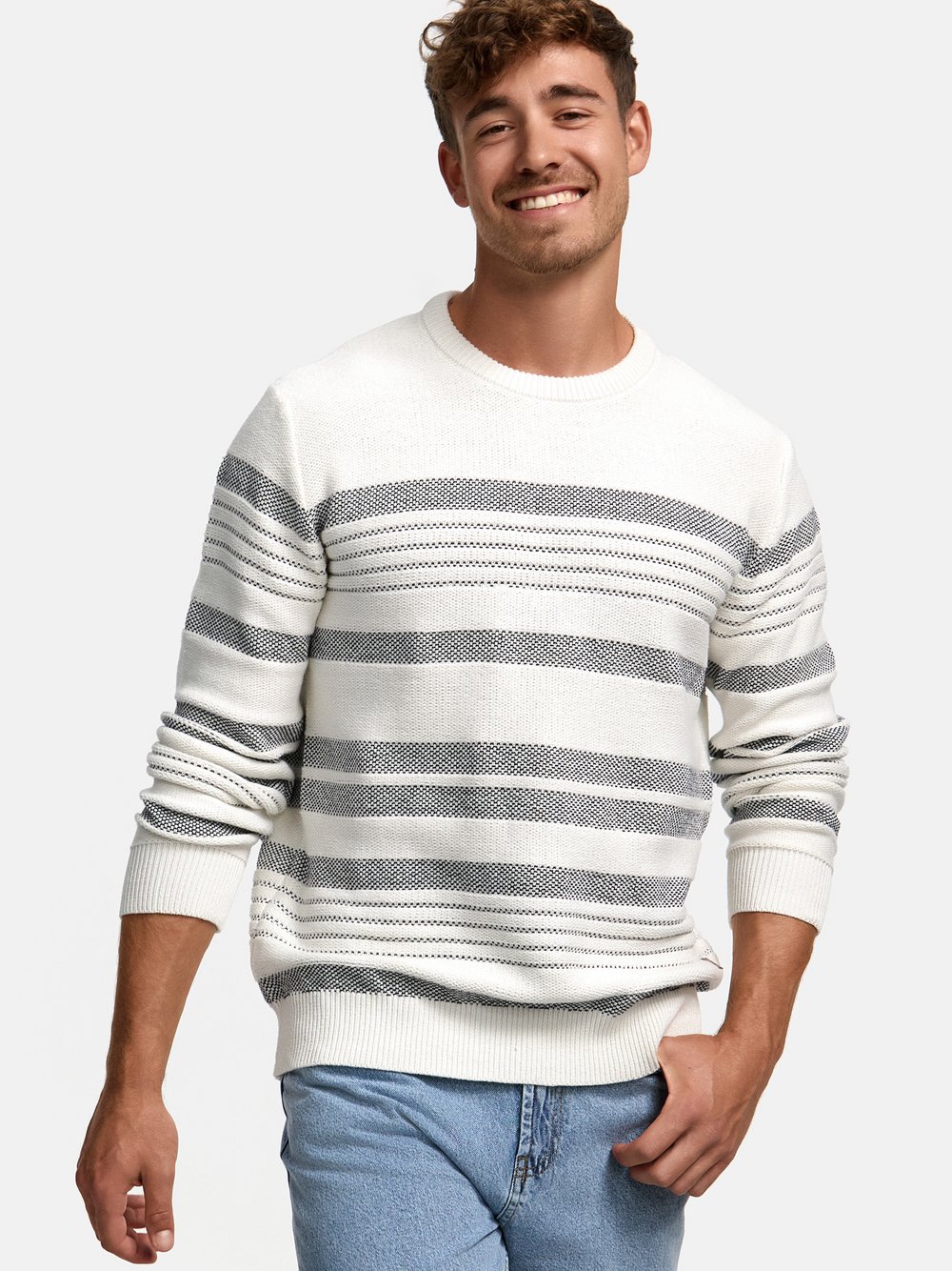 Indicode Strickpullover Herren Sweat weiß, XXL