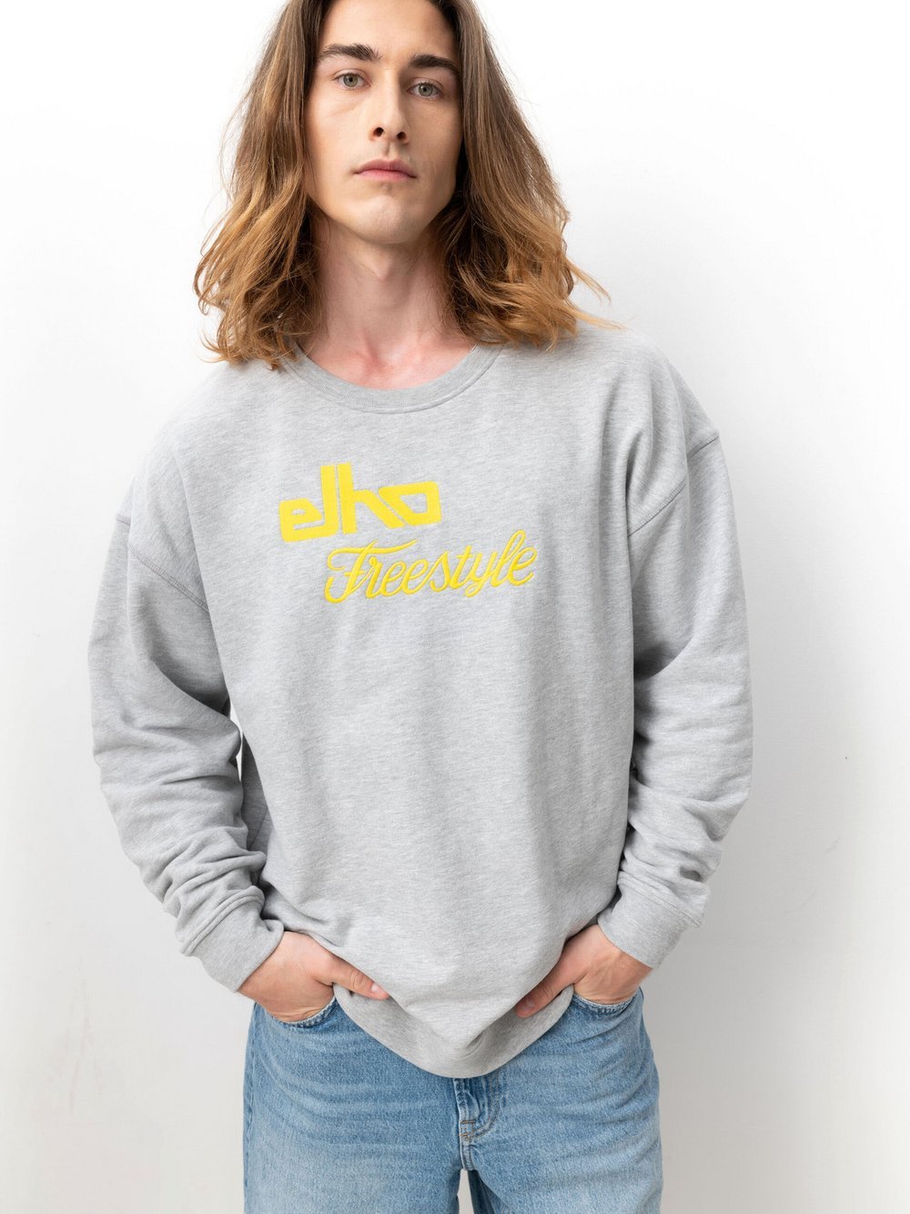 Elho Pullover Herren Baumwolle grau bedruckt, XXL