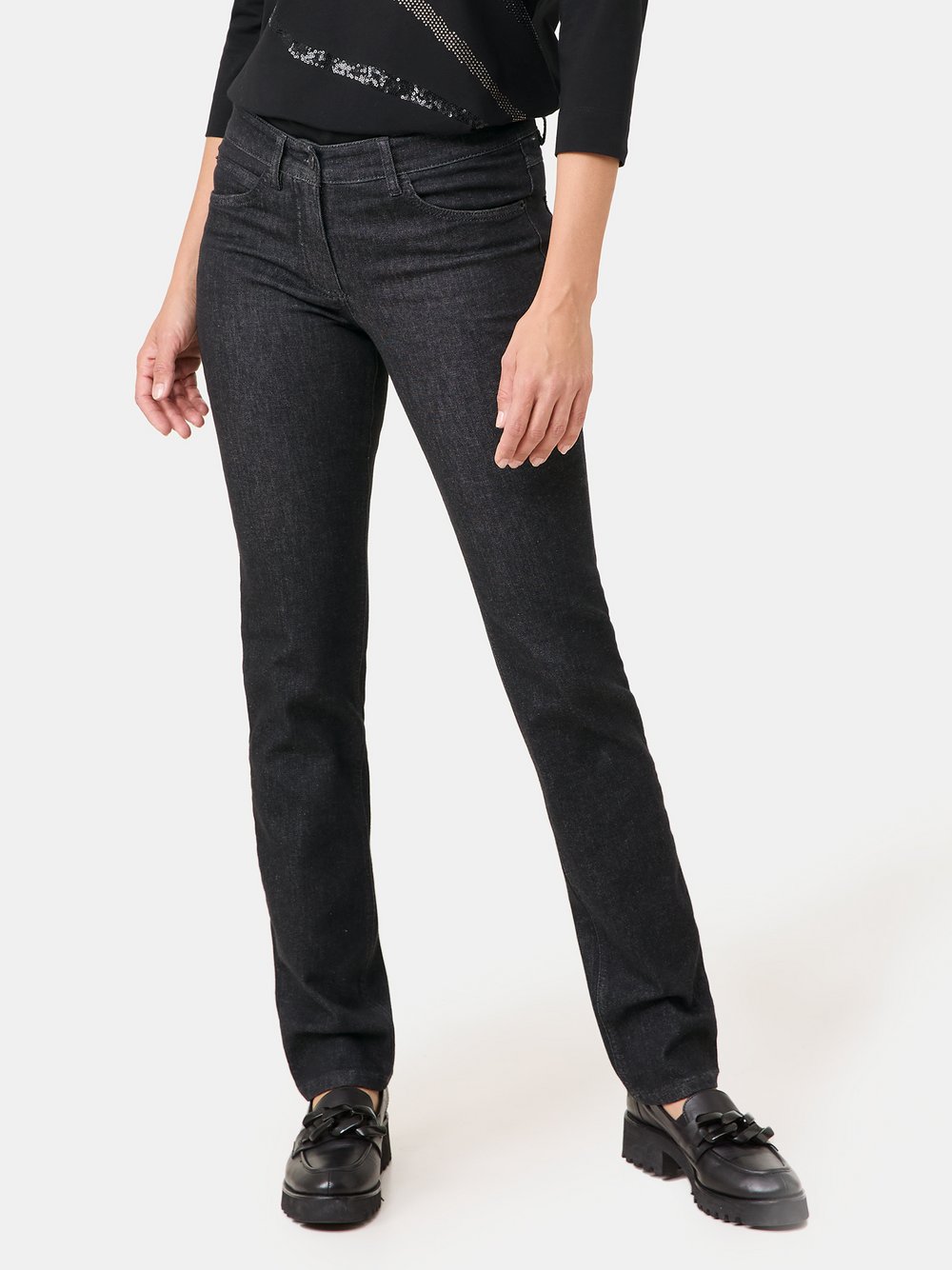 Gerry Weber 5-Pocket Jeans Damen Baumwolle grau, 38