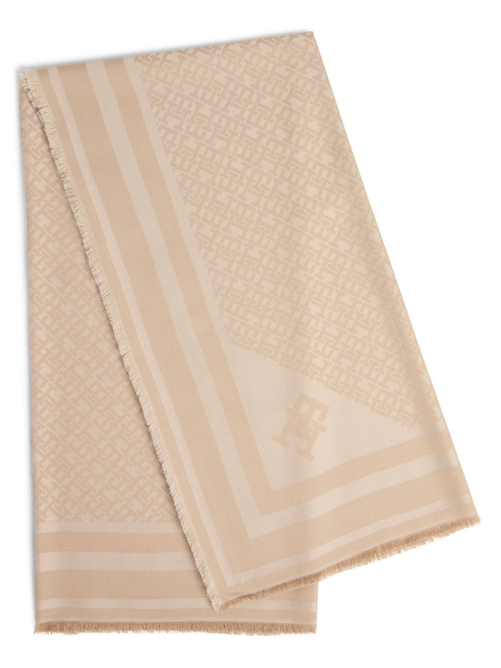Tommy Hilfiger Schal Damen Modal beige gemustert, ONE SIZE
