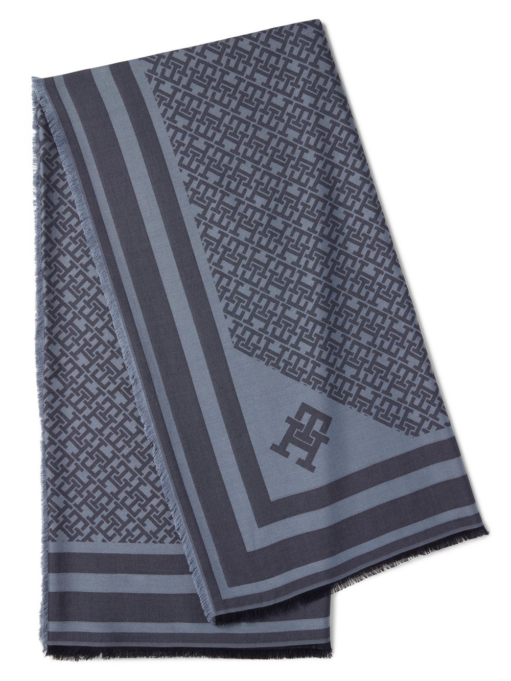 Thumbnail - Tommy Hilfiger Schal Damen Modal blau gemustert, ONE SIZE