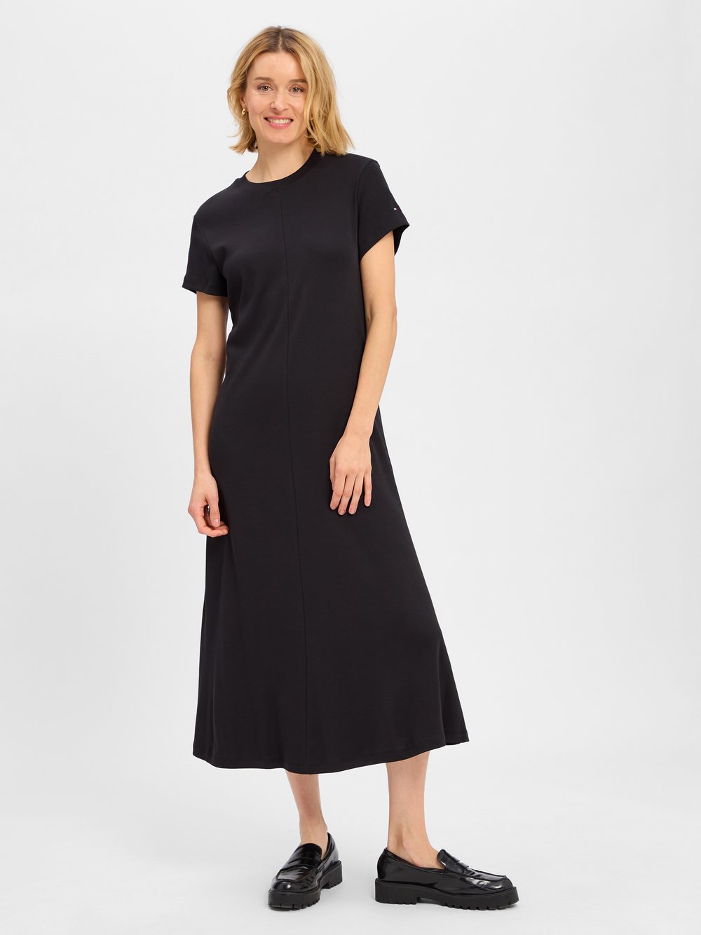Tommy Hilfiger Jerseykleid Damen Baumwolle schwarz, L