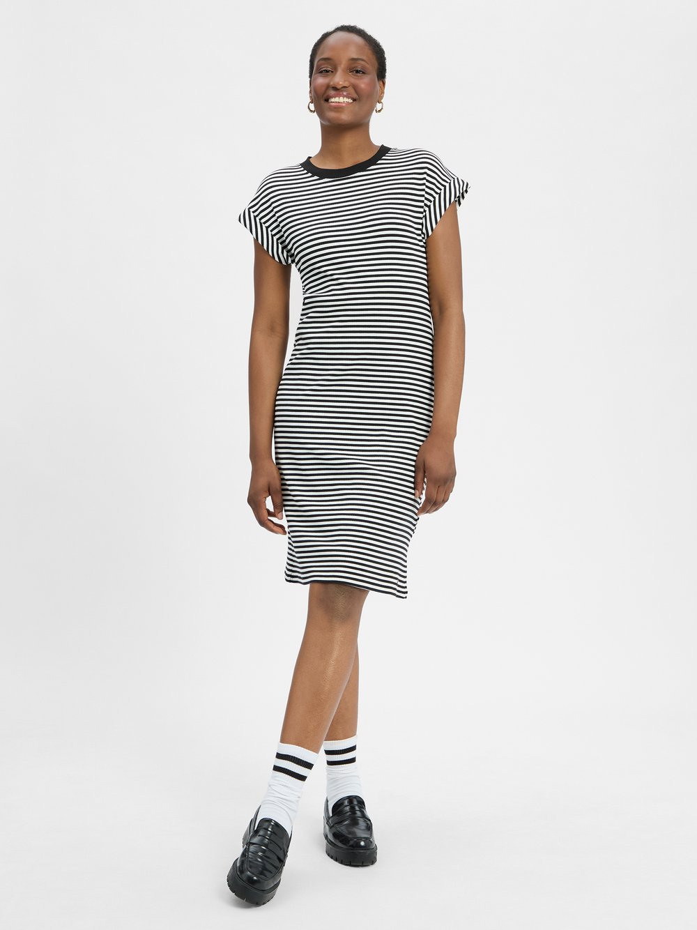 Tommy Hilfiger Jerseykleid Damen Viskose mehrfarbig gestreift, L