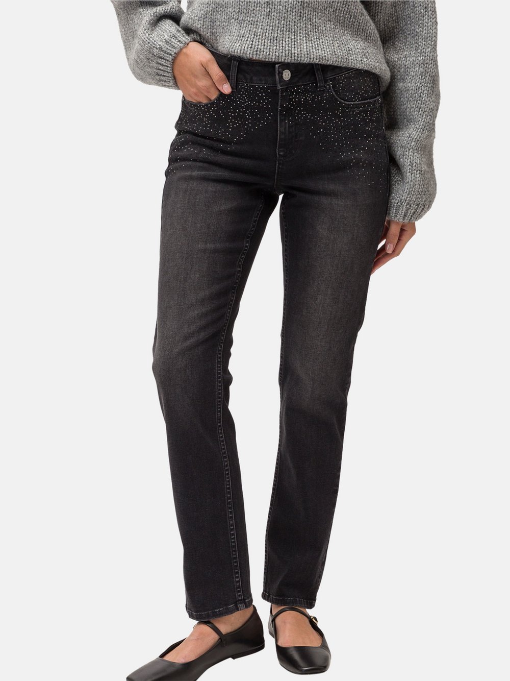 zero Jeans Damen Baumwolle grau, 38