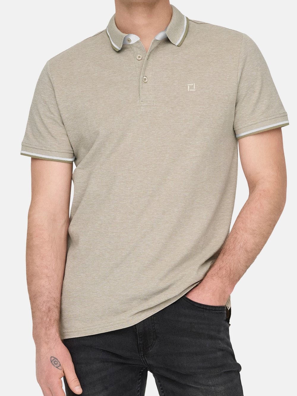 Only&Sons Poloshirt Herren Baumwolle beige, XXL