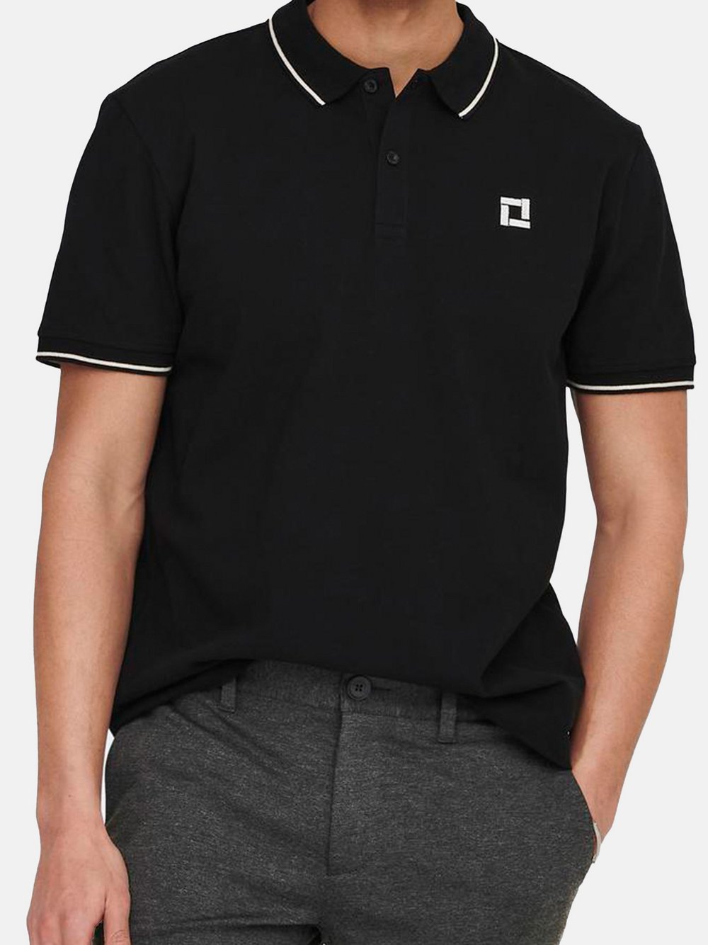 Only&Sons Poloshirt Herren Baumwolle schwarz, M