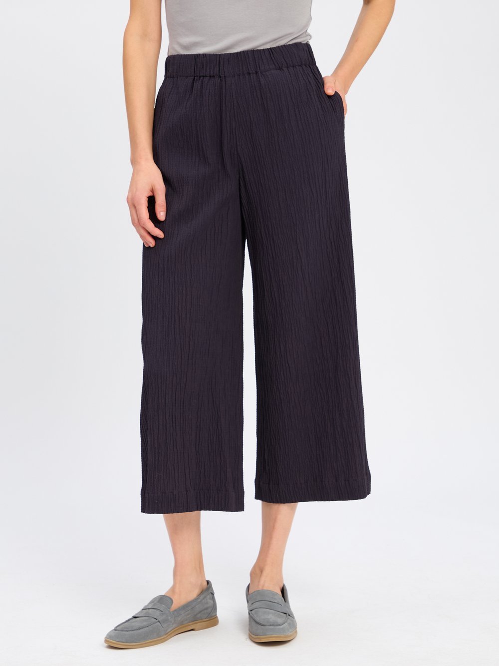 Marc O'Polo Denim Stoffhose Damen Baumwolle blau strukturiert, M