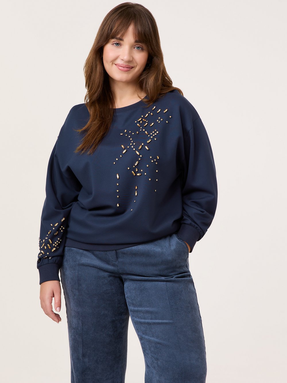 Samoon Sweatshirt Damen Viskose blau, 44