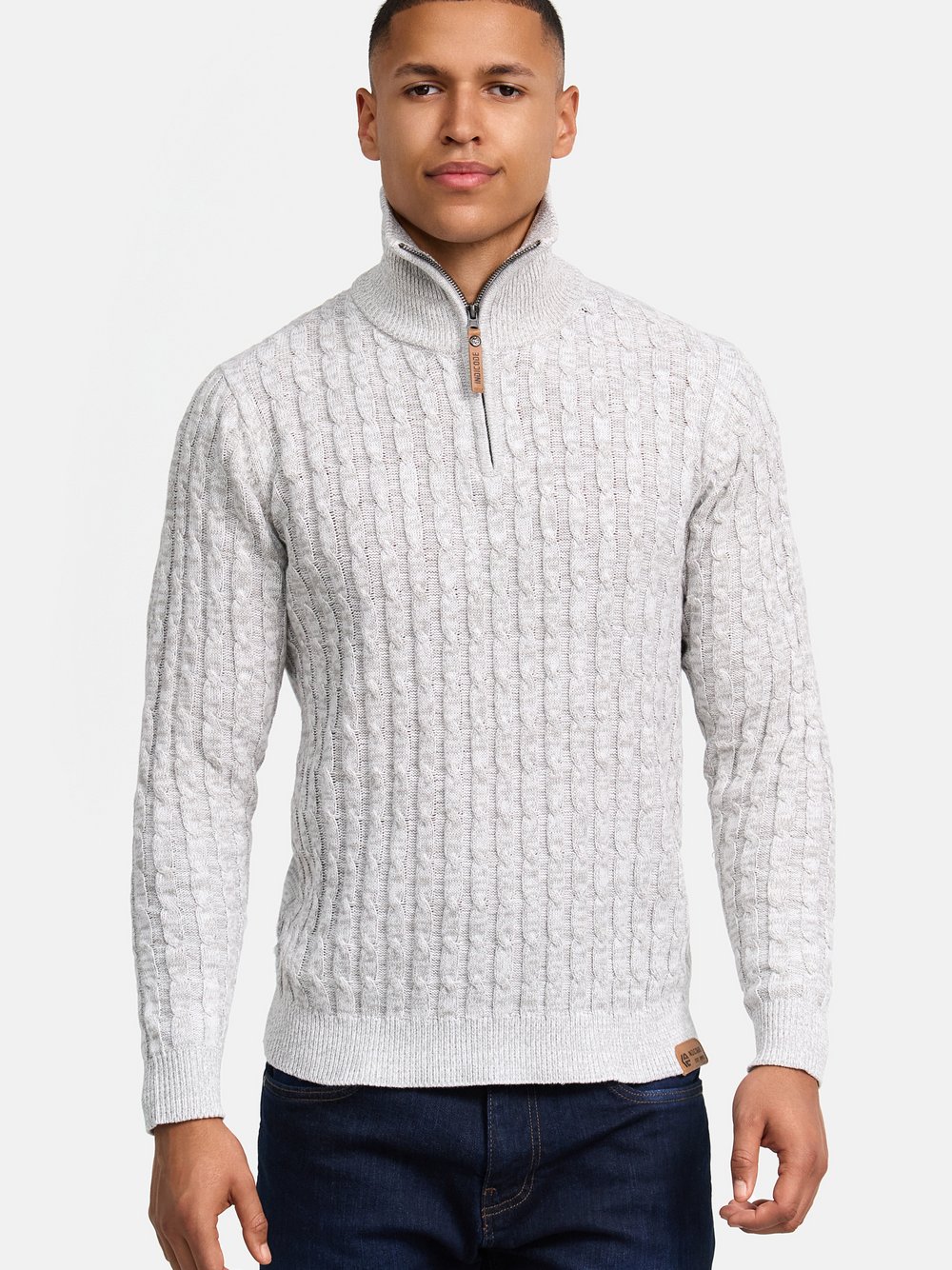 Indicode Strickpullover Herren Baumwolle weiß, L