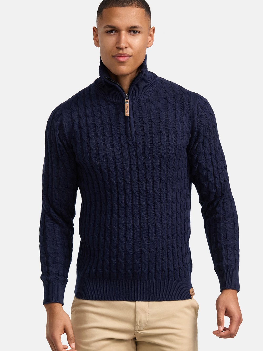 Indicode Strickpullover Herren Baumwolle blau, M